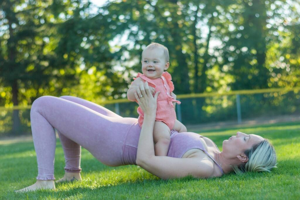 bridge pose for postpartum women